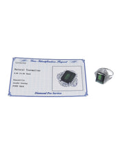 プラチナトルマリンダイヤモンドリング シルバー/グリーン