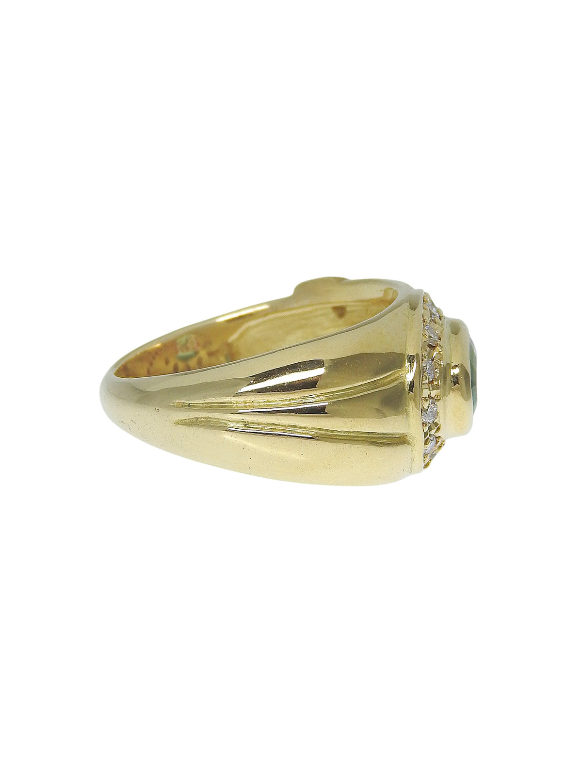 18Kトルマリンダイヤモンドデザインリング ゴールド/グリーン