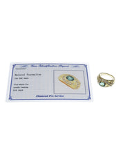 18Kトルマリンダイヤモンドデザインリング ゴールド/グリーン