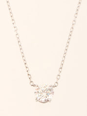Platinum Diamond Necklace Silver
