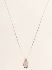 18Kダイヤモンドティアドロップネックレス　シルバー