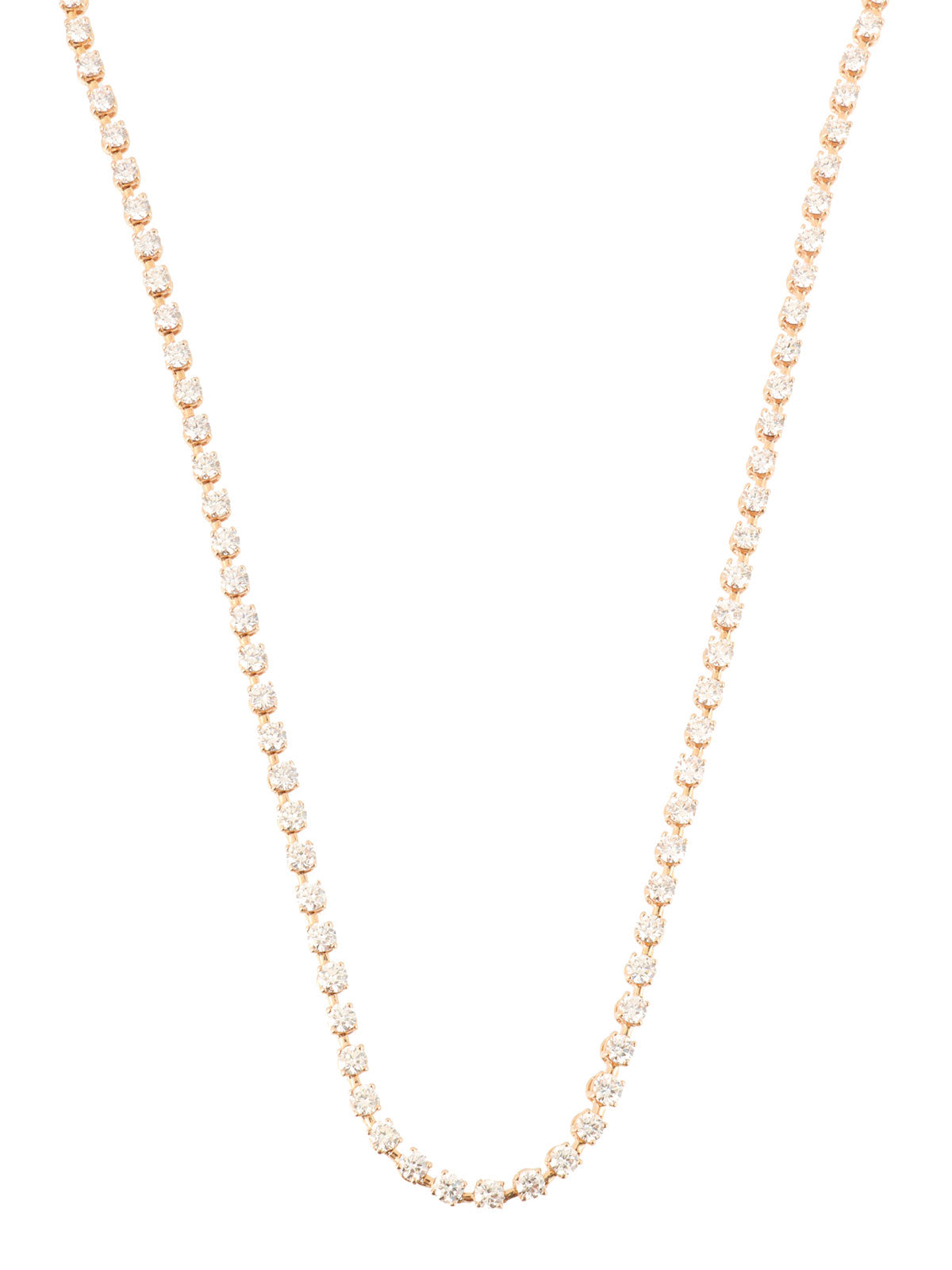 18K pink gold diamond necklace