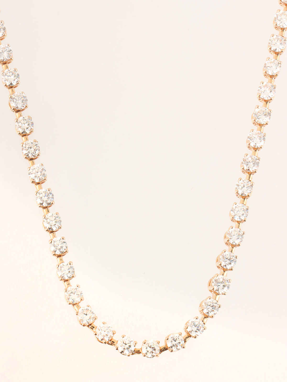 18K pink gold diamond necklace