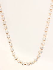 18K pink gold diamond necklace
