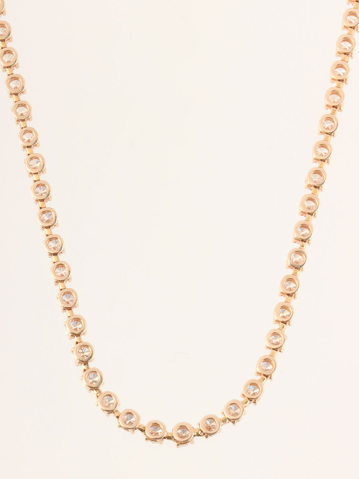 18K pink gold diamond necklace