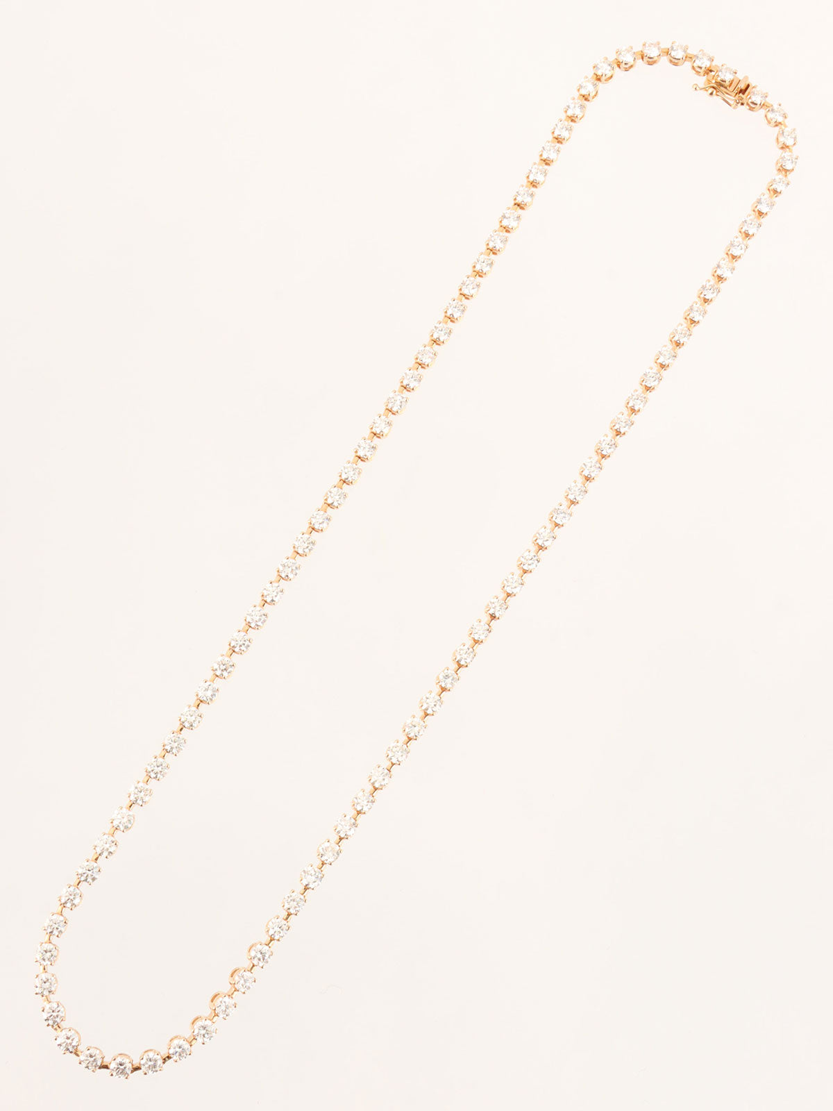 18K pink gold diamond necklace