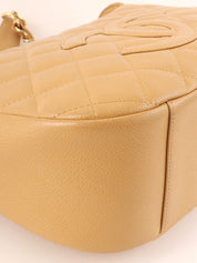 2003 Caviar Skin CC Mark Stitch Shoulder Bag, Beige