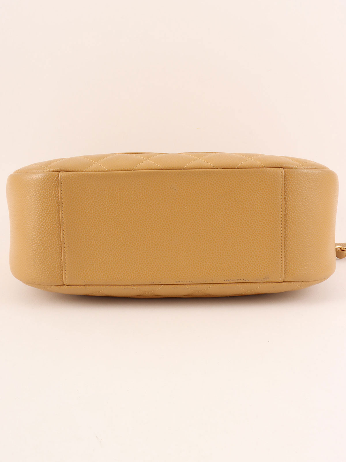 2003 Caviar Skin CC Mark Stitch Shoulder Bag, Beige