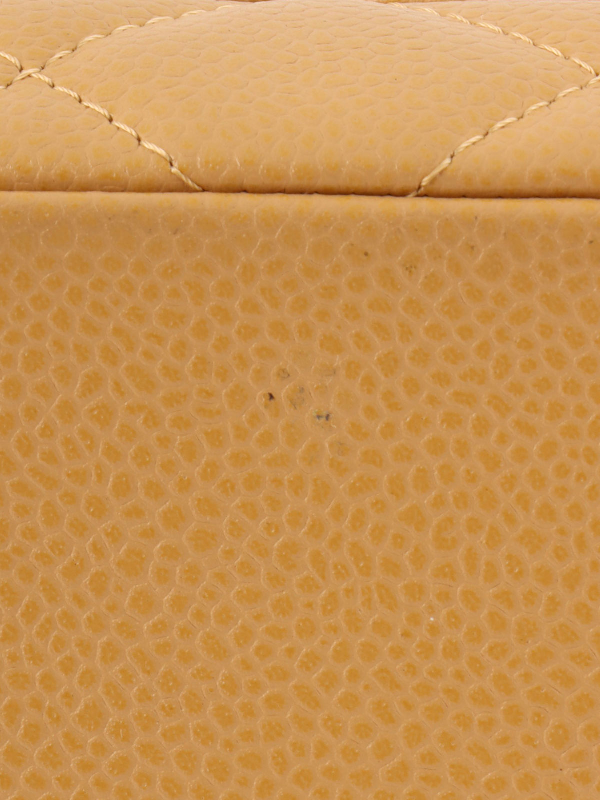2003 Caviar Skin CC Mark Stitch Shoulder Bag, Beige