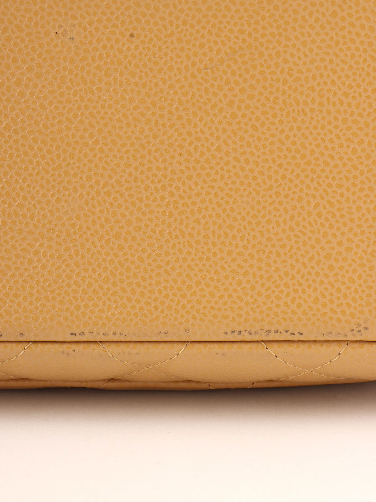 2003 Caviar Skin CC Mark Stitch Shoulder Bag, Beige