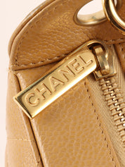 2003 Caviar Skin CC Mark Stitch Shoulder Bag, Beige