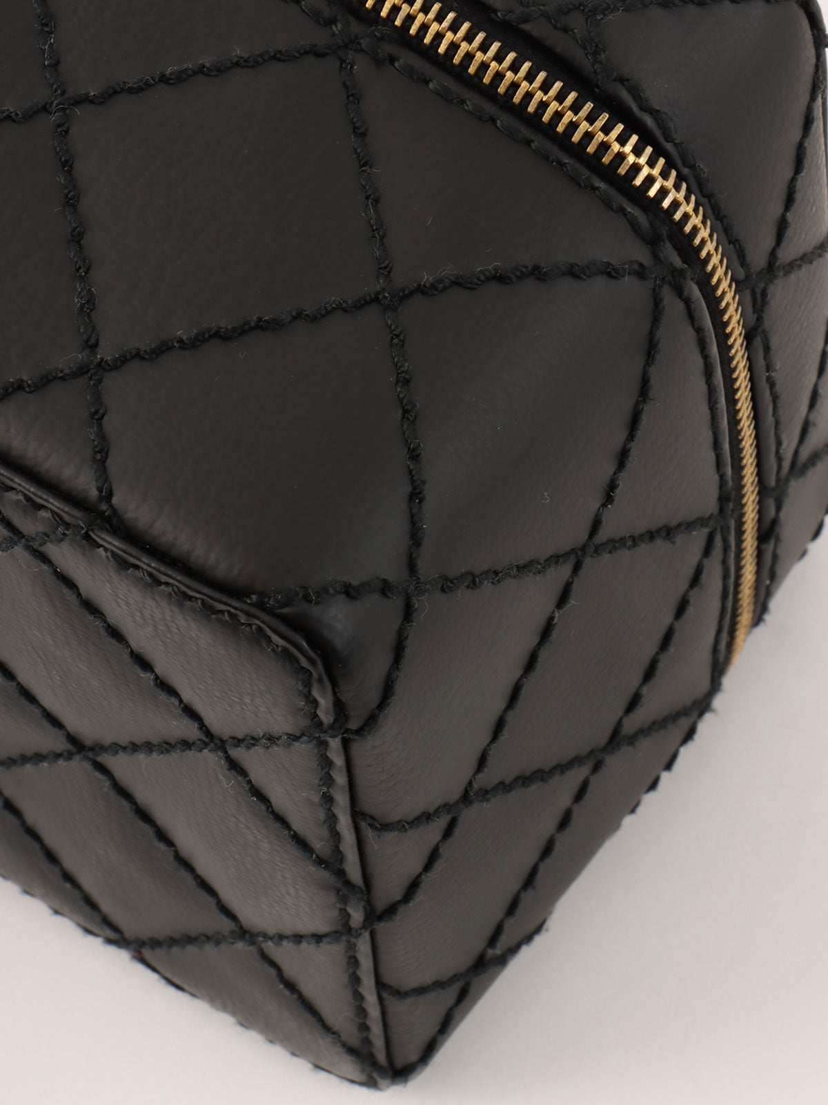 2001 Wild Stitch CC 旋转锁扣式链条化妆镜（黑色）