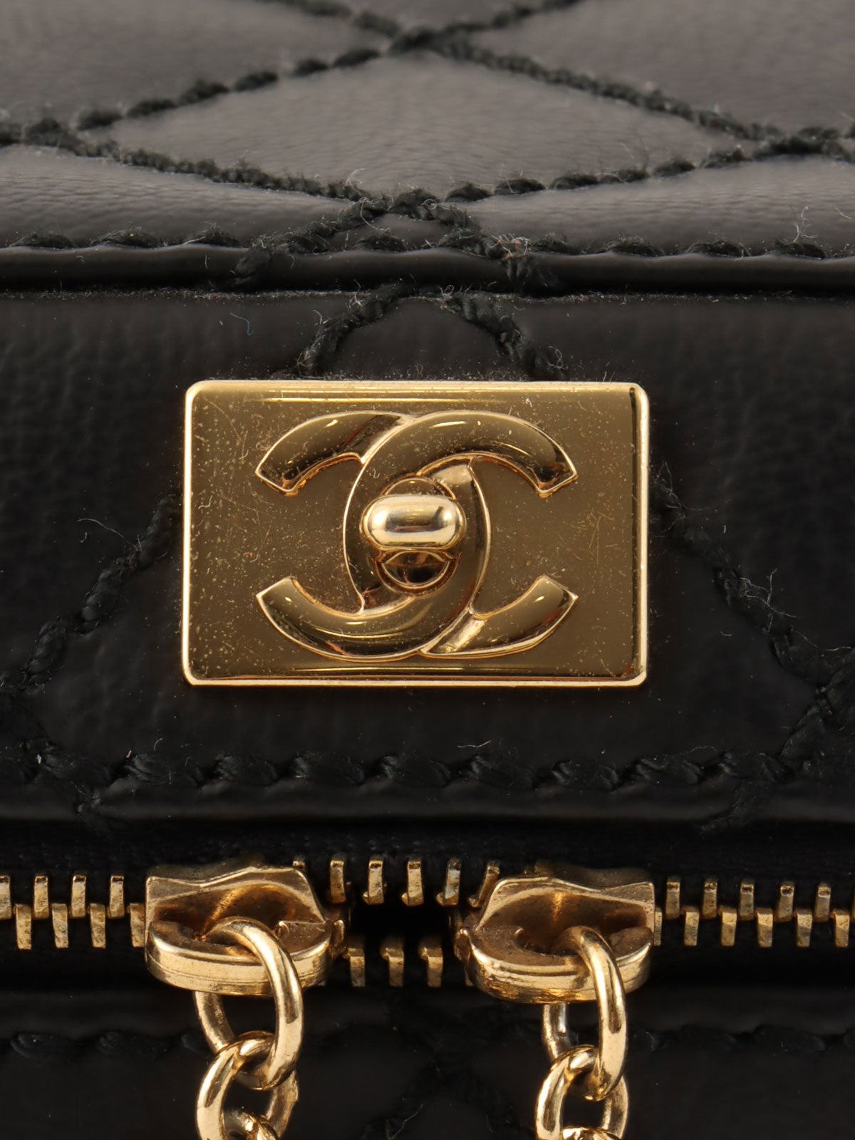 2001年頃製 ワイルドステッチCCターンロックプレートチェーンバニティー ブラック