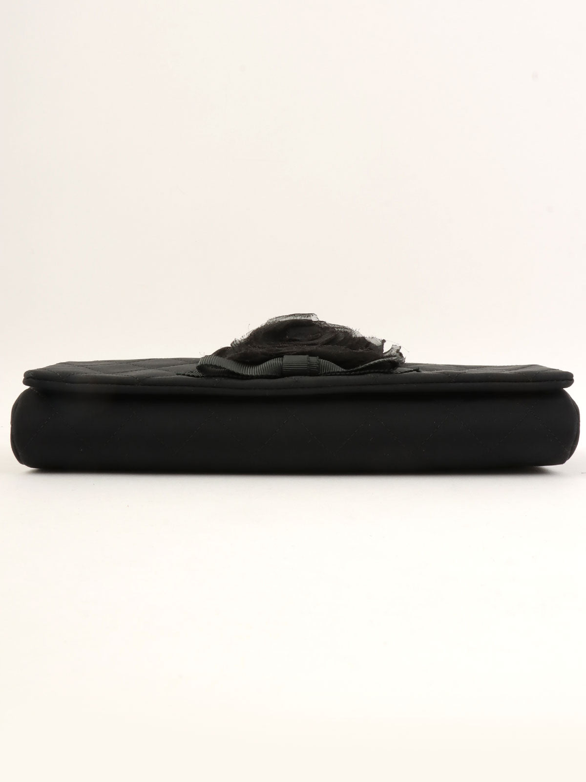 Camellia motif one-shoulder chain bag, black, made around 2005