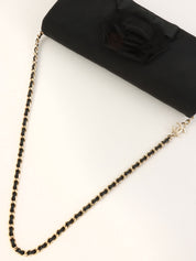 Camellia motif one-shoulder chain bag, black, made around 2005