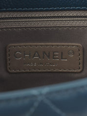 2013 Caviar Skin CC 标志缝线链条手提包 蓝色