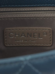 2013 Caviar Skin CC Mark Stitch Chain Tote Bag Blue