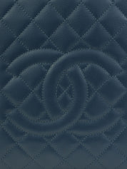 2013 Caviar Skin CC 标志缝线链条手提包 蓝色