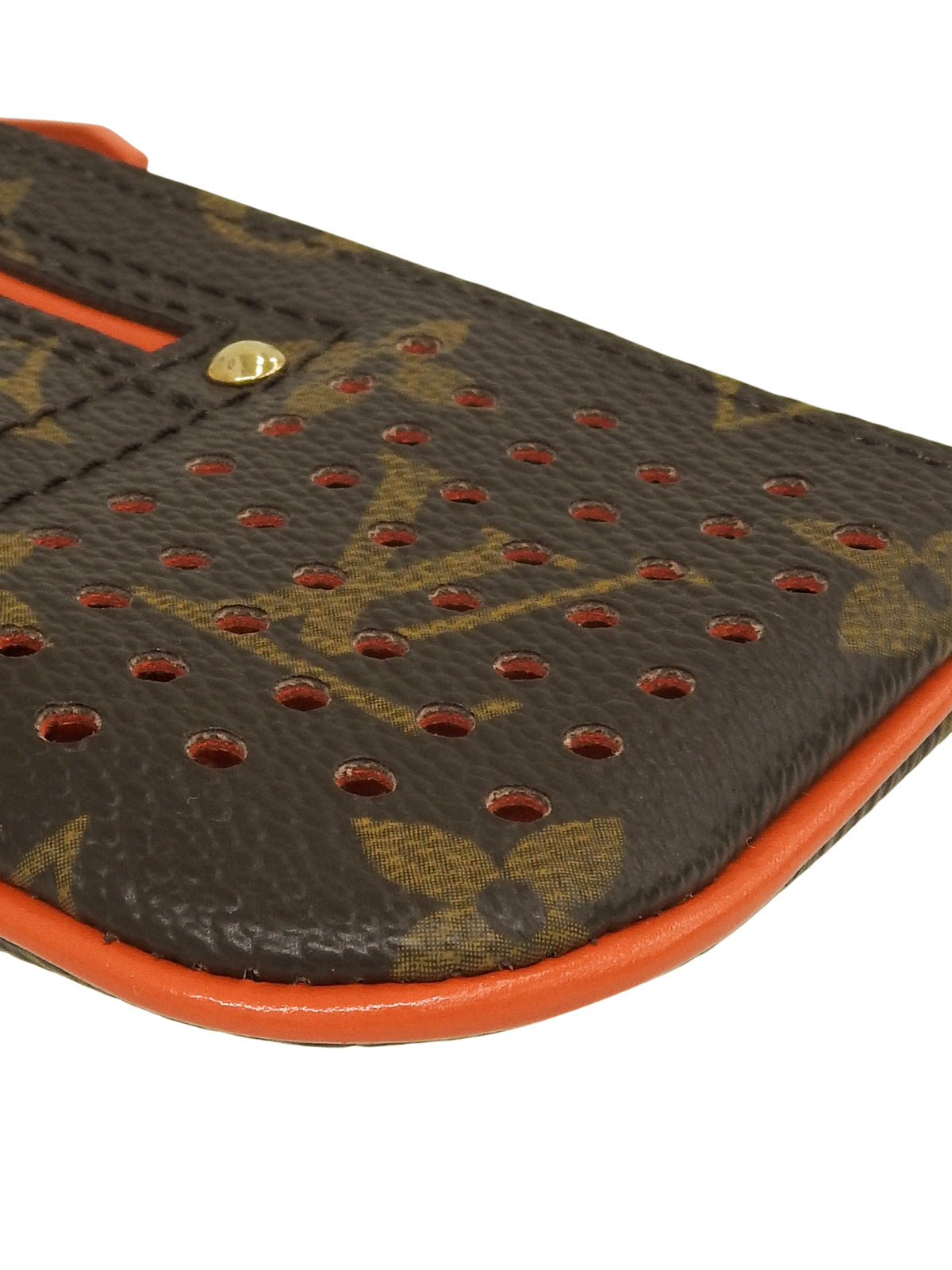 2008 Canvas Monogram Perfo Pochette Cle Brown/Orange