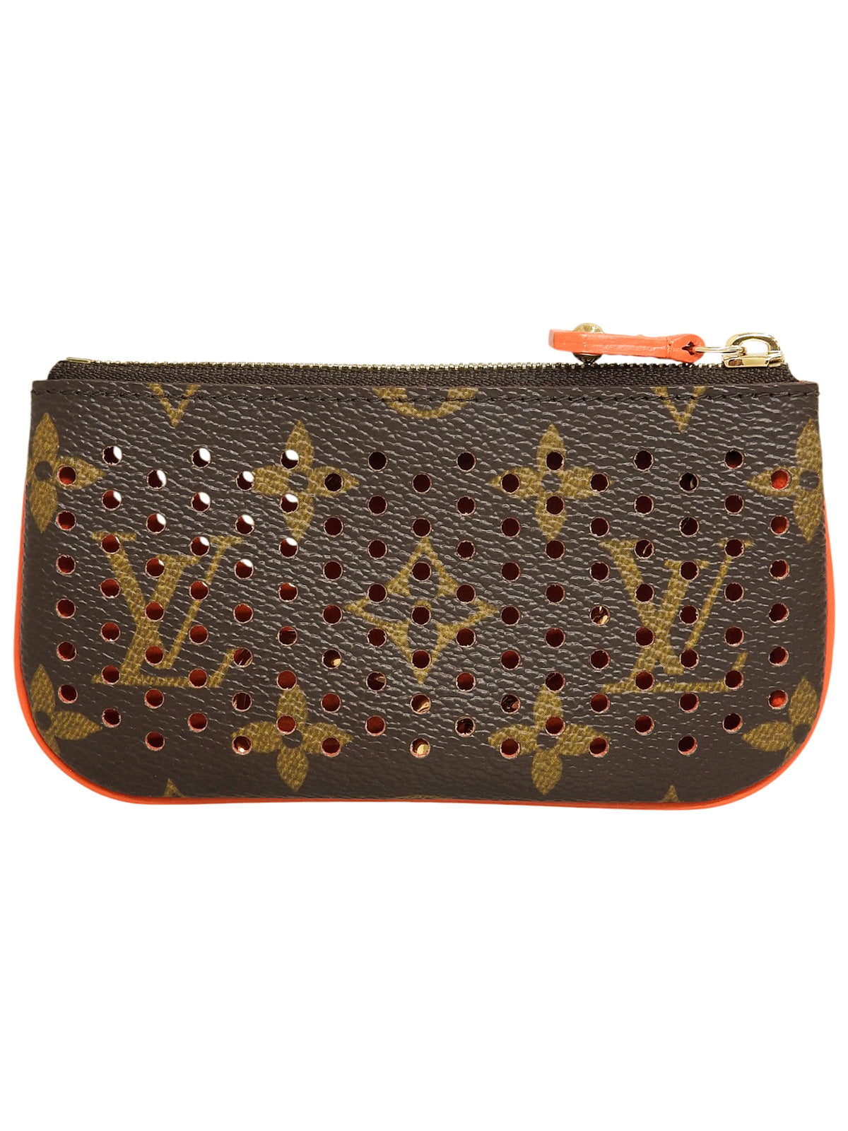 2008 Canvas Monogram Perfo Pochette Cle Brown/Orange