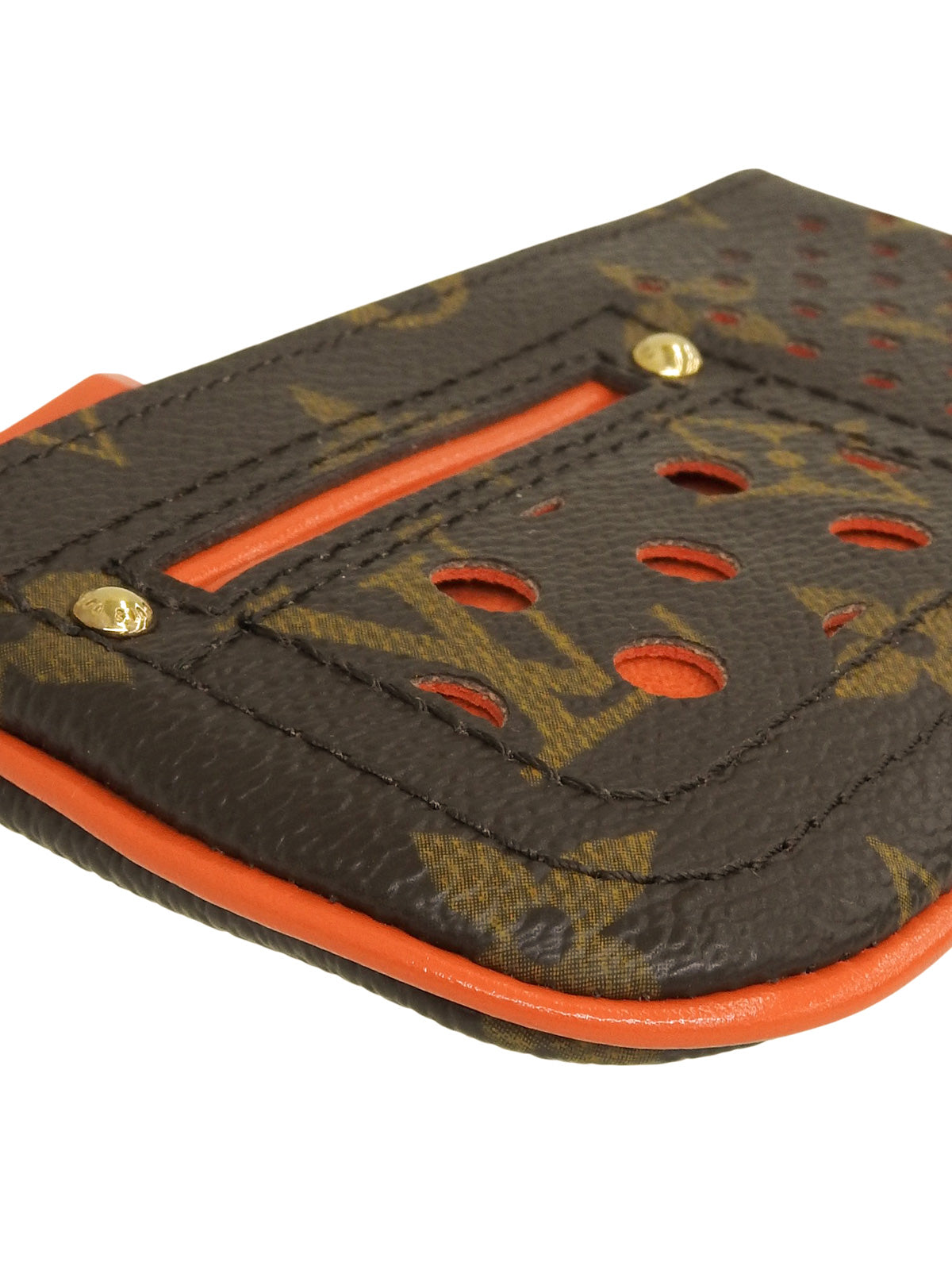 2008 Canvas Monogram Perfo Pochette Cle Brown/Orange