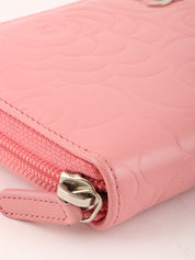 2011年頃製 カメリアエンボスCCマークプレートロングウォレット ピンク