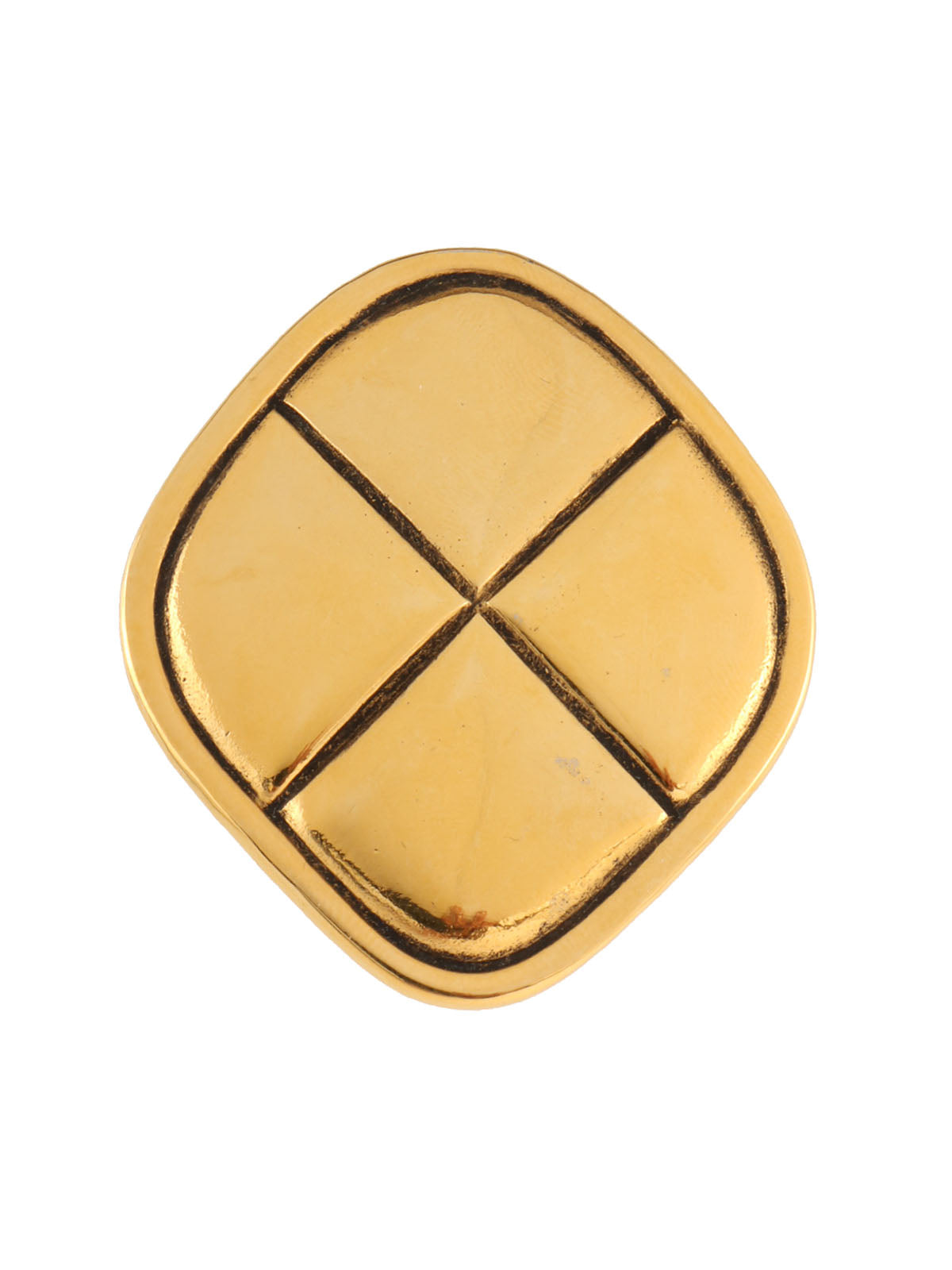 Diamond Motif Matelasse Stitch Brooch Gold