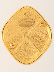 ダイヤモチーフマトラッセステッチブローチ ゴールド