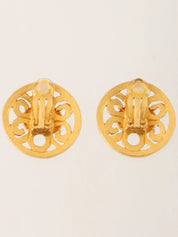 1995 Round CC Mark Cutout Earrings Gold