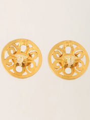 1995 Round CC Mark Cutout Earrings Gold