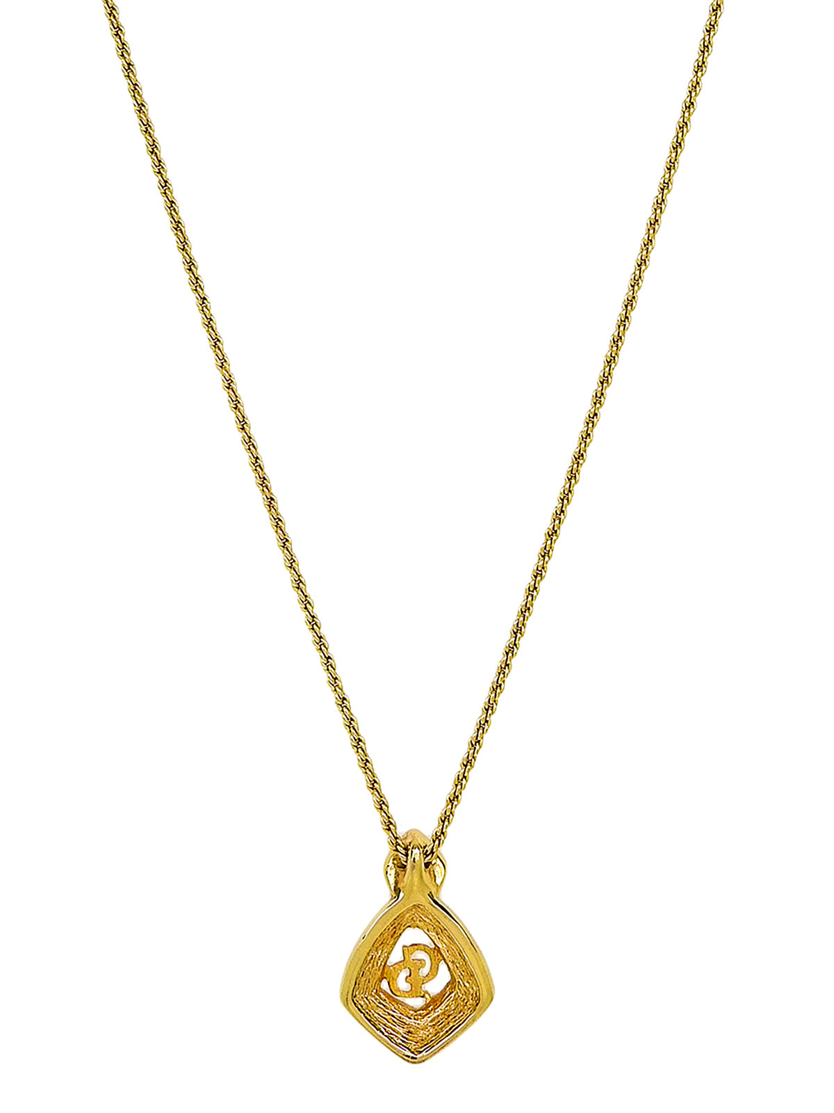 Rhinestone Logo Cutout Design Necklace Gold/Black