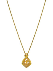 Rhinestone Logo Cutout Design Necklace Gold/Black