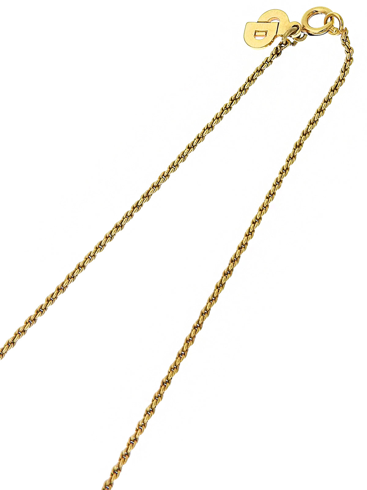 Rhinestone Logo Cutout Design Necklace Gold/Black