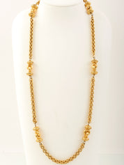 デザインモチーフチェーンロングネックレス ゴールド