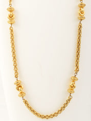 デザインモチーフチェーンロングネックレス ゴールド