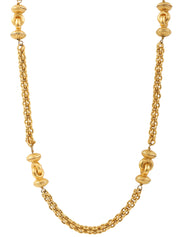 デザインモチーフチェーンロングネックレス ゴールド