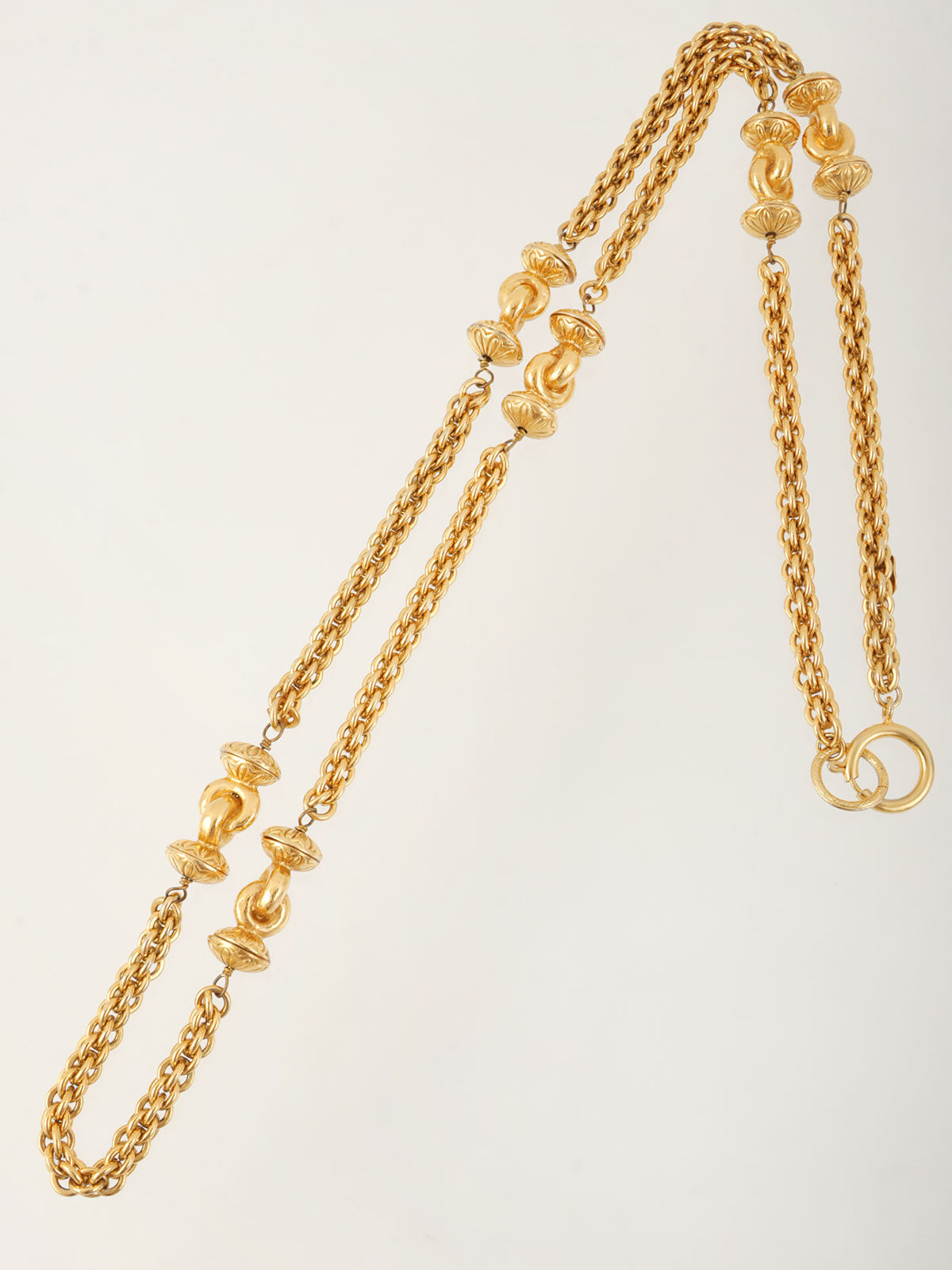 デザインモチーフチェーンロングネックレス ゴールド