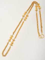 デザインモチーフチェーンロングネックレス ゴールド