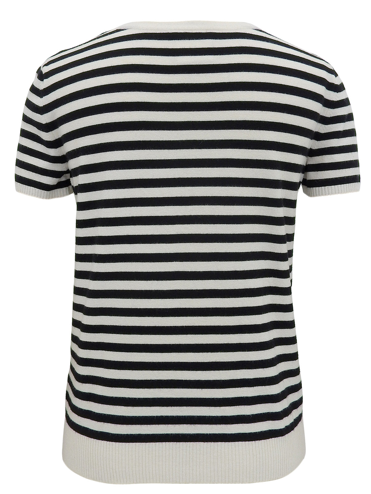 2005年製 レースボーダーパターンロゴプレート半袖トップス ホワイト/ブラック