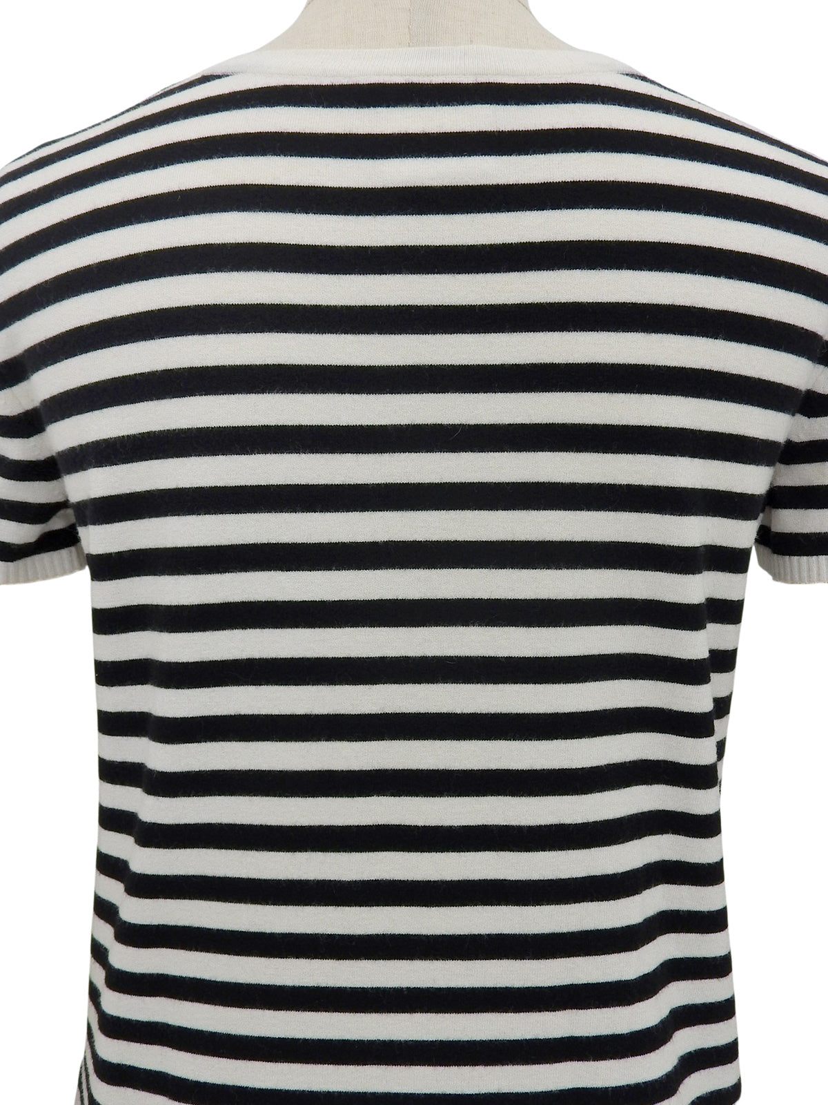 2005年製 レースボーダーパターンロゴプレート半袖トップス ホワイト/ブラック