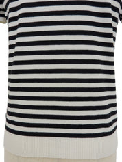 2005年製 レースボーダーパターンロゴプレート半袖トップス ホワイト/ブラック