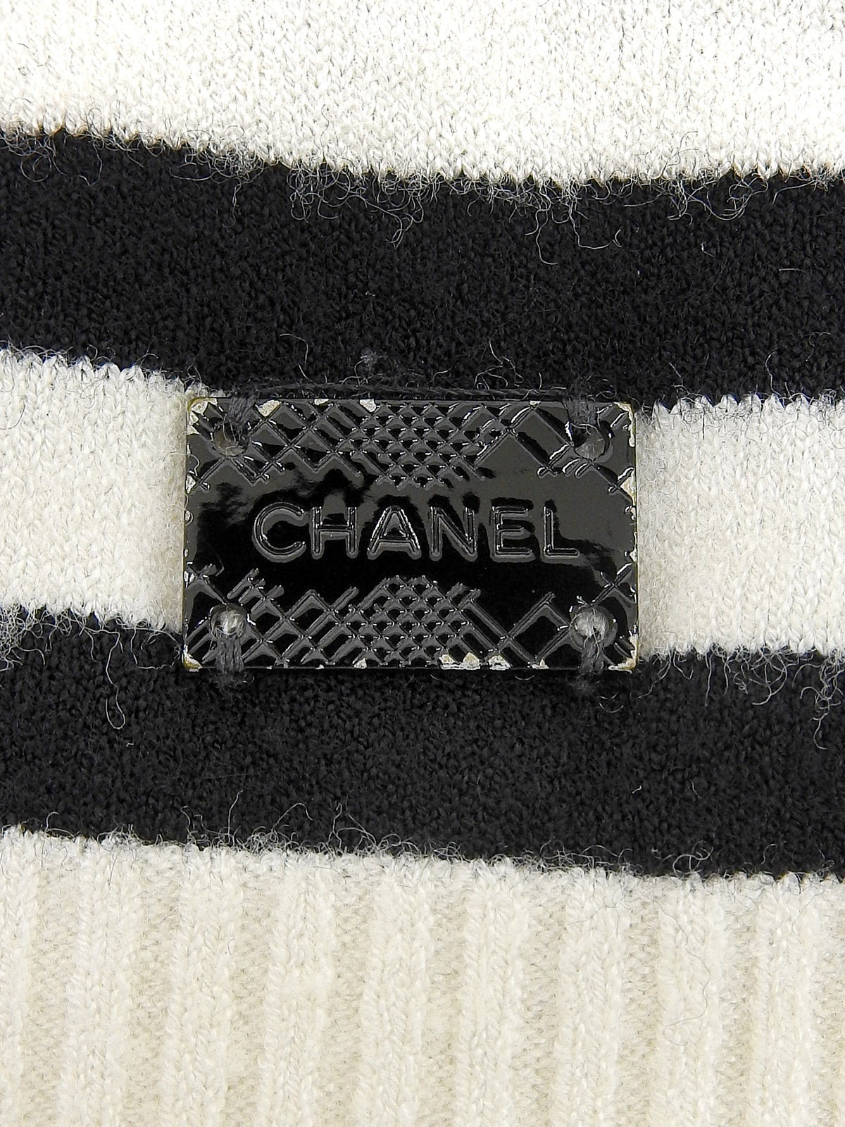 2005年製 レースボーダーパターンロゴプレートハーフスリーブトップス ホワイト/ブラック