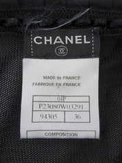 2004 方形 CC 标志牌荷叶边透视开衫（黑色）