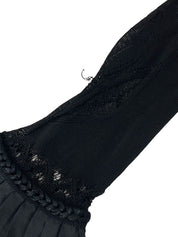 2004年製 スクエアCCマークプレートフリルシースルーカーディガン ブラック