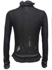 2004年製 スクエアCCマークプレートフリルシースルーカーディガン ブラック