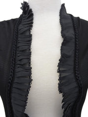 2004年製 スクエアCCマークプレートフリルシースルーカーディガン ブラック