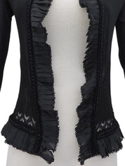 2004年製 スクエアCCマークプレートフリルシースルーカーディガン ブラック