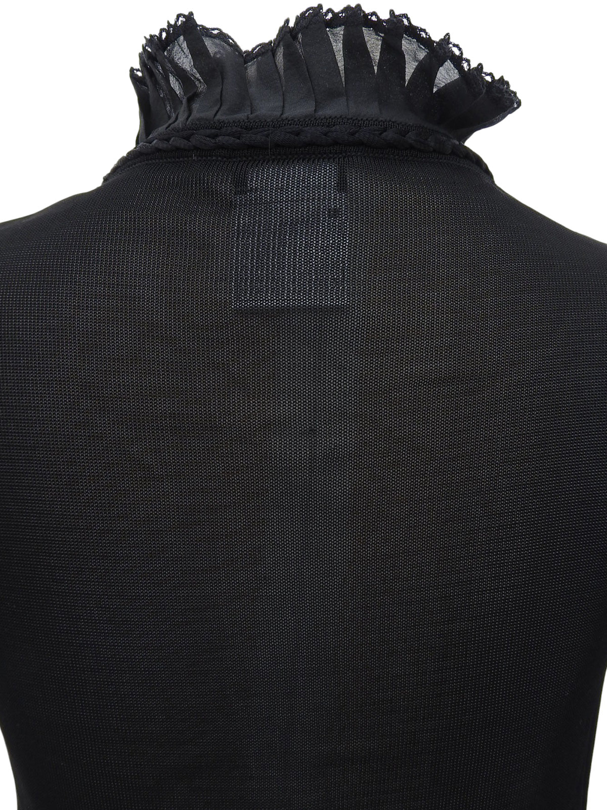 2004年製 スクエアCCマークプレートフリルシースルーカーディガン ブラック