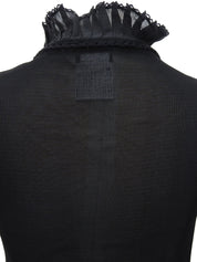 2004 方形 CC 标志牌荷叶边透视开衫（黑色）