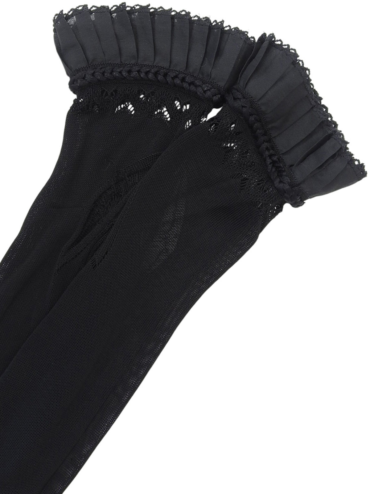 2004年製 スクエアCCマークプレートフリルシースルーカーディガン ブラック